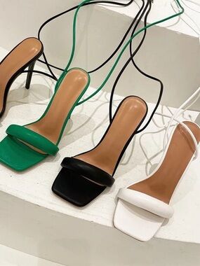 Strappy Pillow Heel Sandals